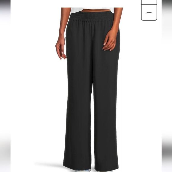 Calvin Klein Womens Black High Waist Wide Leg Pants Pockets sz 1X - Picture 3 of 13
